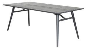 Asztal Dallas 174, Fekete, 75x95x195cm, Közepes sűrűségű farostlemez, Fém