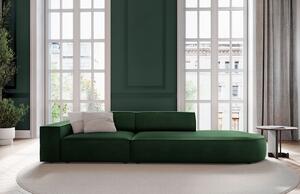 MICADONI Jodie palackos zöld bársony kanapé 262 cm, jobb