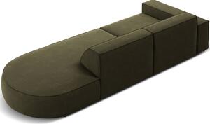 Zöld bársony kanapé MICADONI Jodie 262 cm, jobb