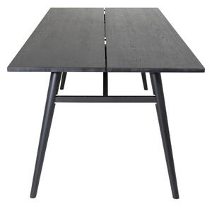 Asztal Dallas 174, Fekete, 75x95x195cm, Közepes sűrűségű farostlemez, Fém