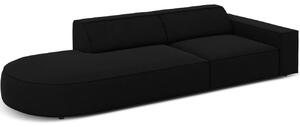 Fekete bársony kanapé MICADONI Jodie 262 cm, bal
