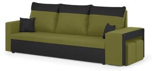 NEVADA Háromszemélyes kinyitható kanapé Zöld/fekete