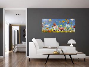 Festett kép egy virágzó rét (120x50 cm)