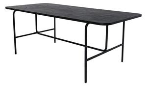 Asztal Dallas 1717, Fekete, 74x90x200cm, Közepes sűrűségű farostlemez, Természetes fa furnér, Fém