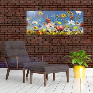 Festett kép egy virágzó rét (120x50 cm)