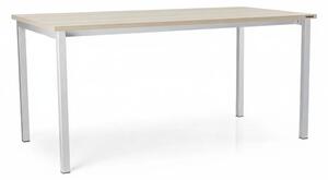 Univerzális asztal fém lábakkal 160 x 80 cm, fehér kőris