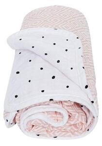 Motherhood MOTHERHOOD -Kétrétegű pamut muszlin takaró 95x110 cm rózsaszín AG0050