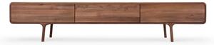 Barna diófa TV-állvány 220x45x45 cm Fawn – Gazzda