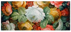 A festett virágcsokor képe (120x50 cm)