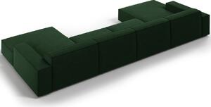 Palack zöld bársony "U" kanapé MICADONI Jodie 364 cm