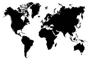 Fotótapéta - Fekete-fehér világtérkép (152,5x104 cm)
