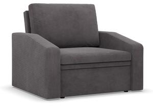 Vertico fekvőfotel, 80 cm széles, kordbársony, szürke