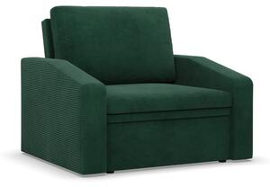 Vertico fekvőfotel, 80 cm széles, kordbársony, zöld