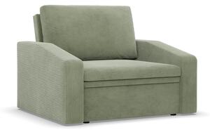 Vertico fekvőfotel, 90 cm széles, kordbársony, zöld