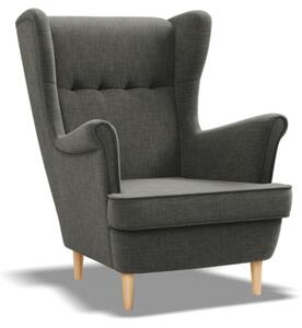 Uszak Mini fotel, fonott, fekete