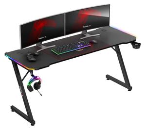 Huzaro Hero 4.8 RGB Gamer asztal 160 x 60 x 74 cm - Fekete