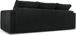 Fekete kanapéágy MICADONI Sheila 257 cm