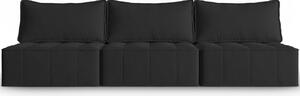 Fekete szövet háromszemélyes kanapé MICADONI Mike 240 cm