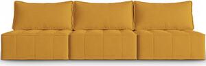 Mustársárga szövet háromszemélyes kanapé MICADONI Mike 240 cm