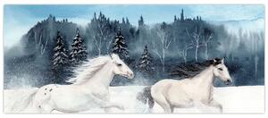 Festett lovak képe (120x50 cm)