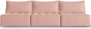 Rózsaszín szövet háromüléses kanapé MICADONI Mike 240 cm