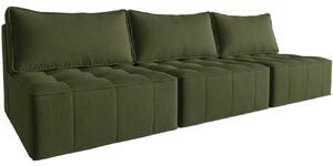 Zöld szövet háromszemélyes kanapé MICADONI Mike 240 cm