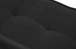 Fekete szövet kétüléses kanapé MICADONI Mike 160 cm