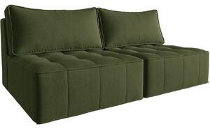 Zöld szövet kétüléses kanapé MICADONI Mike 160 cm