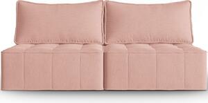 Rózsaszín szövet kétszemélyes kanapé MICADONI Mike 160 cm
