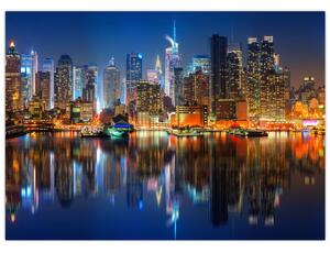 Manhattan képe éjjel (70x50 cm)