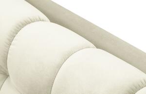 Krémszínű bársony háromszemélyes kanapé MICADONI MAMAIA 177 cm