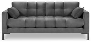 Szürke bársony háromszemélyes kanapé MICADONI MAMAIA 177 cm