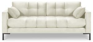 Krémszínű bársony háromszemélyes kanapé MICADONI MAMAIA 177 cm
