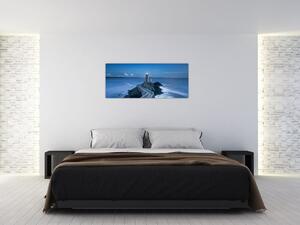 A világítótorony és a tenger képe (120x50 cm)