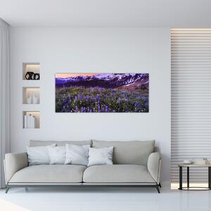 Kép - Vulkán és a virágok (120x50 cm)