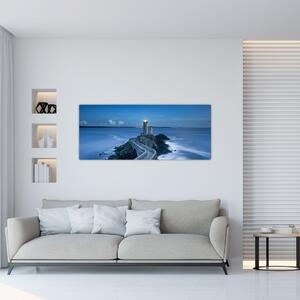 A világítótorony és a tenger képe (120x50 cm)