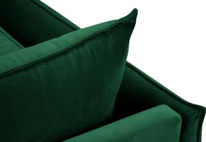 Sötétzöld bársony kétüléses kanapé MICADONI AGATE 158 cm