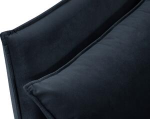 Sötétkék bársony kétüléses kanapé MICADONI AGATE 158 cm