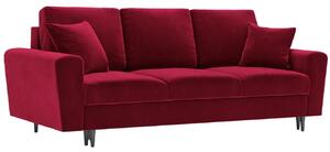 Piros bársony kanapéágy MICADONI MOGHAN 235 cm
