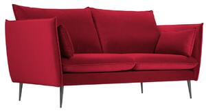 Vörös bársony kétüléses kanapé MICADONI AGATE 158 cm