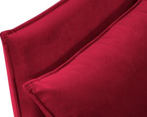 Vörös bársony kétüléses kanapé MICADONI AGATE 158 cm