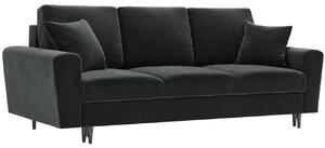 Sötétszürke bársony kanapéágy MICADONI MOGHAN 235 cm