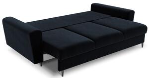Sötétkék bársony kanapéágy MICADONI MOGHAN 235 cm