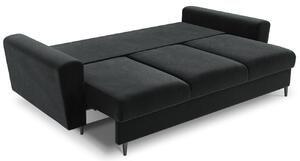 Sötétszürke bársony kanapéágy MICADONI MOGHAN 235 cm