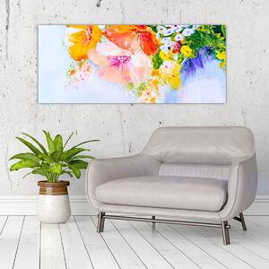 Kép - Virágok, festmény (120x50 cm)