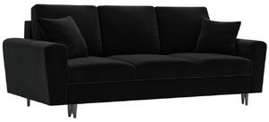 Fekete bársony kanapéágy MICADONI MOGHAN 235 cm