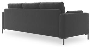 Fekete bársony háromszemélyes kanapé MICADONI JADE 220 cm