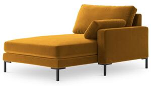 Sárga bársony fotel MICADONI JADE 160 cm, jobb