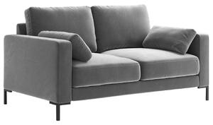 Szürke bársony kétüléses kanapé MICADONI JADE 158 cm