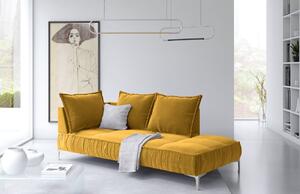Sárga bársony fotel MICADONI JARDANITE 213 cm, jobb